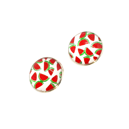 earrings stud steel silver strumberries1